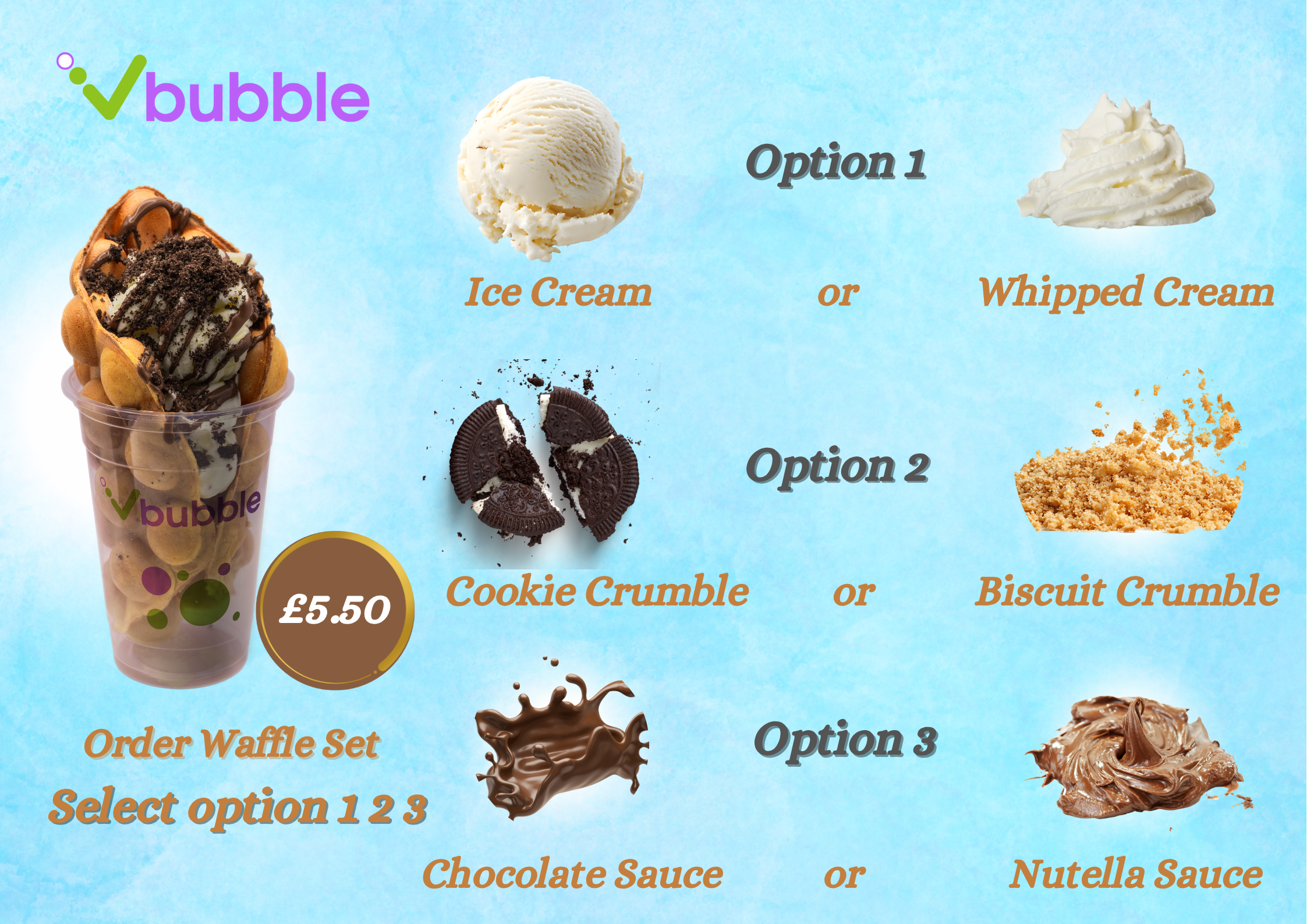 How to order our bubble waffle