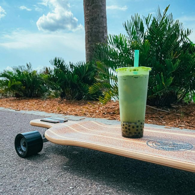 Drinks on Skateboard with matcha-1